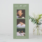 Fotobooth Strip QR Sage Wedding Save the Date (Stehend Vorderseite)