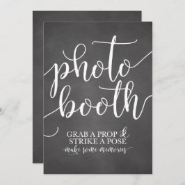 Fotobooth Wedding Sign - Grab a Prop Strip a Pose Einladung