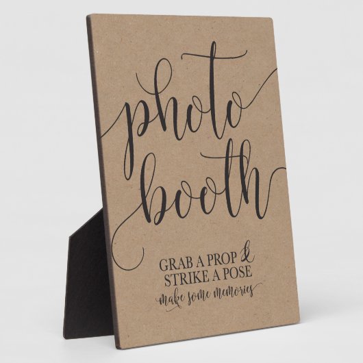 Fotobooth Wedding Sign - Grab a Prop Strip a Pose Fotoplatte (Seite)