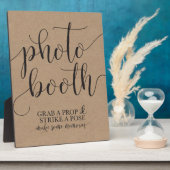 Fotobooth Wedding Sign - Grab a Prop Strip a Pose Fotoplatte (Seite)