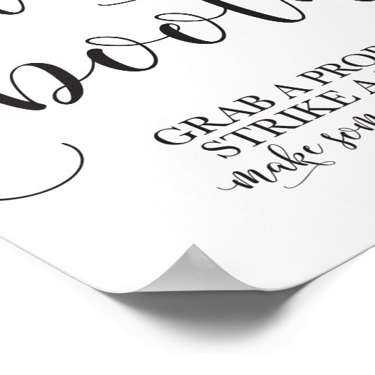 Fotobooth Wedding Sign - Grab a Prop Strip a Pose Poster (Ecke)