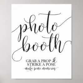 Fotobooth Wedding Sign - Grab a Prop Strip a Pose Poster