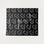 Fotobox Hochzeit Schwarz Weiß Wandteppich (Vorderseite (Horizontal))
