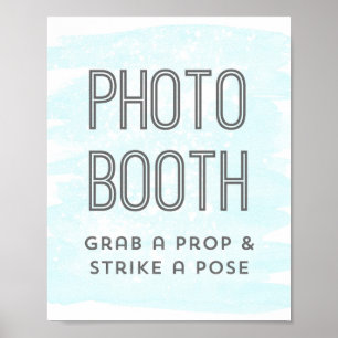 Fotobox-Hochzeitsschild Himmelblau Aquarell Poster
