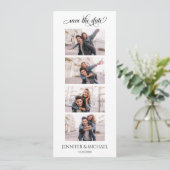 Fotobox Kalligrafie Schrift Foto mit QR-Code Save The Date (Stehend Vorderseite)