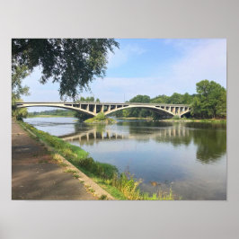 Fotobrücke Fluss Loire in Tours Frankreich Poster