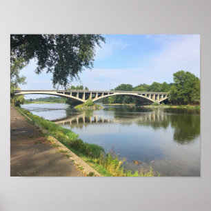 Fotobrücke Fluss Loire in Tours Frankreich Poster