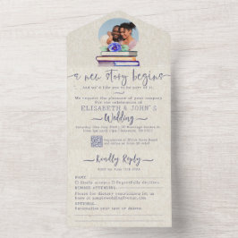 Fotobücher und Rose hinzufügen Wasserfarblavender All In One Einladung