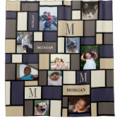 Fotochic-Monogramm der Farbblock-Küstenruhe-10 Duschvorhang (Vorderseite)