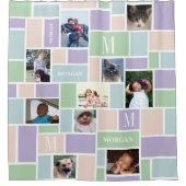 Fotochic-Monogramm der Farbblock-Spaß-Pastell-10 Duschvorhang (Vorderseite)