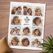 FotoCollage - 11 Bilder mit Textblock 2 Zeilen Fleecedecke