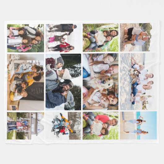 FotoCollage 12 Bilder Fleecedecke (Vorderseite (Horizontal))