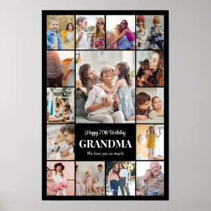 Fotocollage 15 Bilder 12x18 16x24 20x30 Schwarz Poster