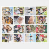 FotoCollage 16 Bilder Keepake halten Fleecedecke (Vorderseite (Horizontal))