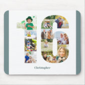 FotoCollage 1. Geburtstag Nummer 16 Personalisiert Mousepad (Vorne)