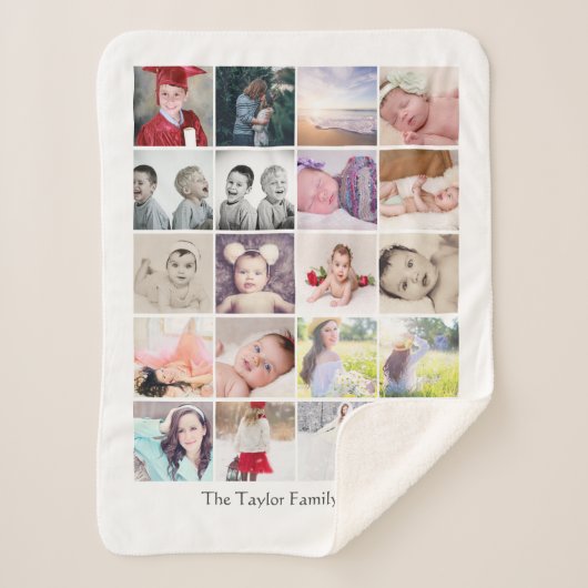 FotoCollage 20 Foto Eine Art Personalisiert Sherpadecke (Vorderseite)