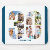 FotoCollage 30. Geburtstag Nummer 30 Personalisier Mousepad (Vorne)