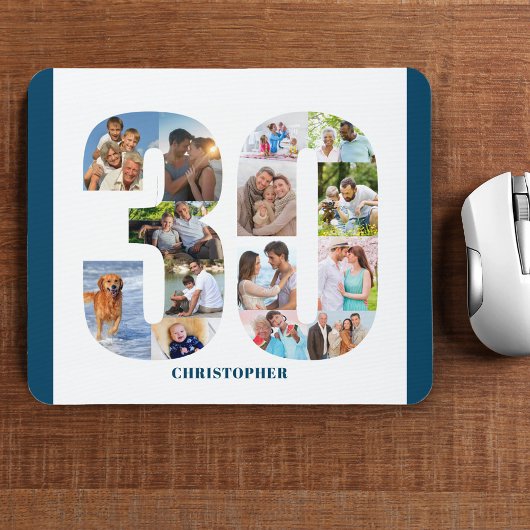 FotoCollage 30. Geburtstag Nummer 30 Personalisier Mousepad