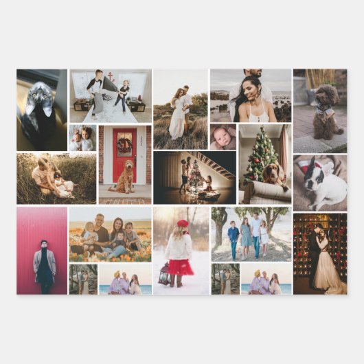 FotoCollage 3 Verschiedene Wrapping Paper Sheets Geschenkpapier Set (Vorderseite 2)