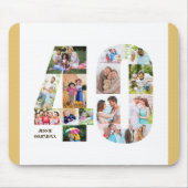 Fotocollage 40. Geburtstag Zahl 40 Benutzerdefinie Mousepad (Vorne)