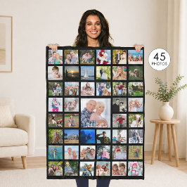FotoCollage 45 Bilder bearbeitbare Farbe Personali Fleecedecke