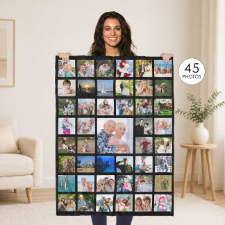 FotoCollage 45 Bilder bearbeitbare Farbe Personali Fleecedecke