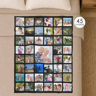 FotoCollage 45 Bilder bearbeitbare Farbe Personali Fleecedecke