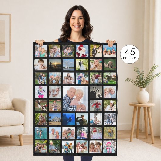 FotoCollage 45 Bilder bearbeitbare Farbe Personali Fleecedecke