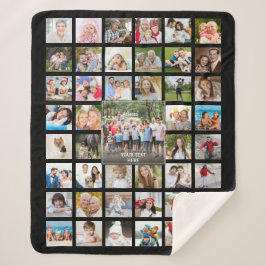FotoCollage 45 Bilder Personalisiert Schwarz Sherpadecke