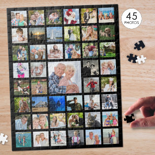 FotoCollage 45 Bilder Schwarz Puzzle