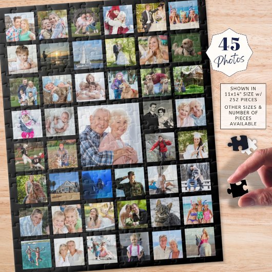 FotoCollage 45 Bilder Schwarz Puzzle