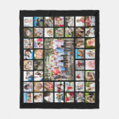 FotoCollage 45 Fotos Personalisiert Schwarz Fleecedecke (Vorderseite)