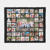 FotoCollage 45 Fotos Personalisiert Schwarz Fleecedecke (Vorderseite (Horizontal))