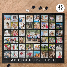 FotoCollage 45 Fotos Personalisiert Schwarz Puzzle
