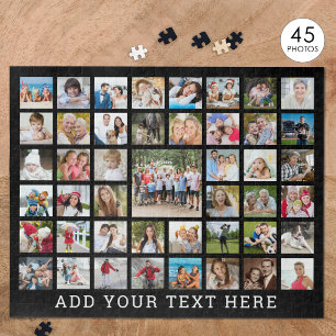 FotoCollage 45 Fotos Personalisiert Schwarz Puzzle