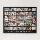 FotoCollage 45 Fotos Personalisiert Schwarz Puzzle (Horizontal)