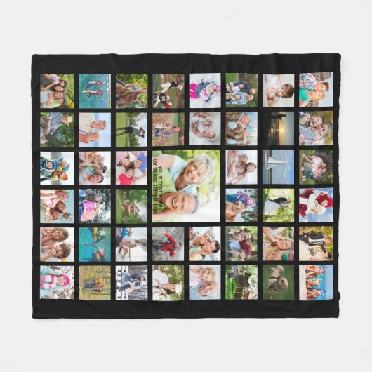 FotoCollage 45 Fotovorlage Benutzerdefinierter Tex Fleecedecke (Vorderseite (Horizontal))