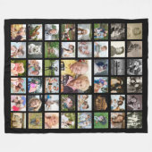 FotoCollage 45 Fotovorlage Personalisiert Schwarz Fleecedecke (Vorderseite (Horizontal))