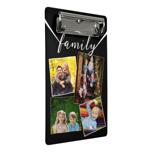 FotoCollage 4 Bilder benutzerfreundliche Familie u Mini Klemmbrett (Schrägansicht)