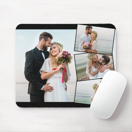 Fotocollage 4 Hochzeitstempelmontage Mousepad (Mit Mouse)