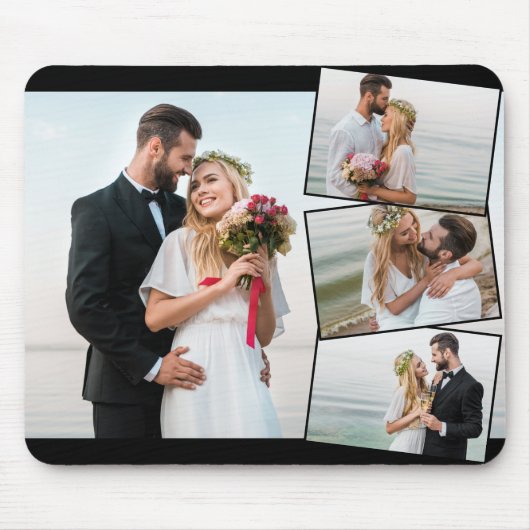 Fotocollage 4 Hochzeitstempelmontage Mousepad (Vorne)