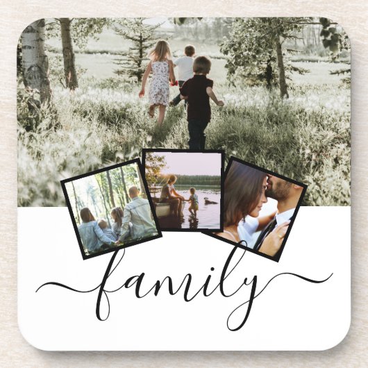 FotoCollage 4 Personalisierte Bilder Getränkeuntersetzer (Vorderseite)