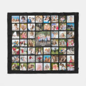 FotoCollage 53 Fotos Personalisiert Schwarz Fleecedecke (Vorderseite (Horizontal))