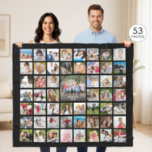 FotoCollage 53 Fotos Personalisiert Schwarz
