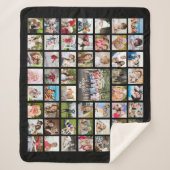 FotoCollage 53 Fotos Personalisiert Schwarz Sherpadecke (Vorderseite)