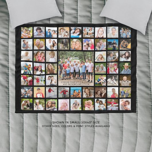 FotoCollage 55 Fotos Personalisierte, benutzerdefi Fleecedecke