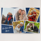 FotoCollage 5 Bilder Wir Liebe Sie Nana - Blau Puzzle (Horizontal)