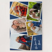 FotoCollage 5 Bilder Wir Liebe Sie Nana - Blau Puzzle (Vertikal)