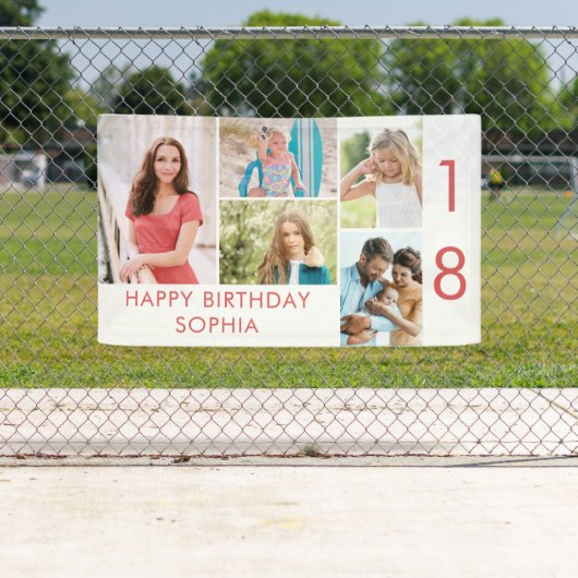 FotoCollage 5 Personalisiert 18. Geburtstag Banner (Insitu)