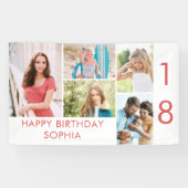 FotoCollage 5 Personalisiert 18. Geburtstag Banner (Horizontal)